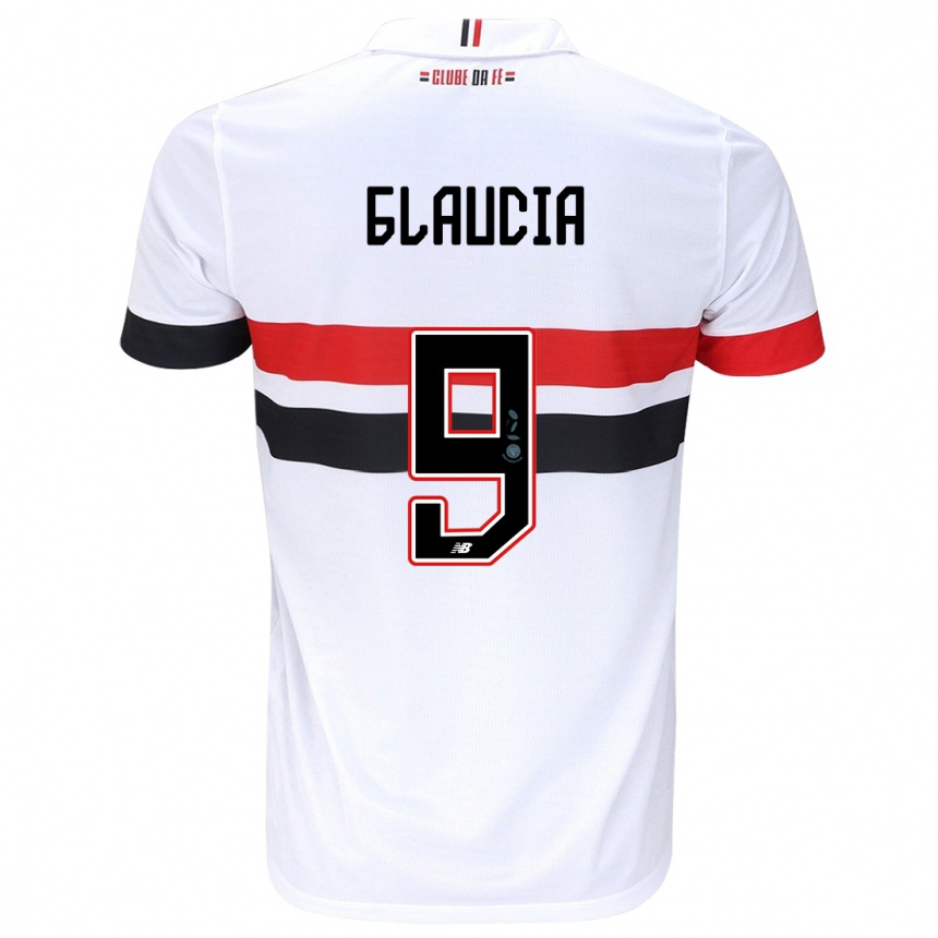 Men Football Glaucia #9 White Red Black Home Jersey 2024/25 T-Shirt Australia