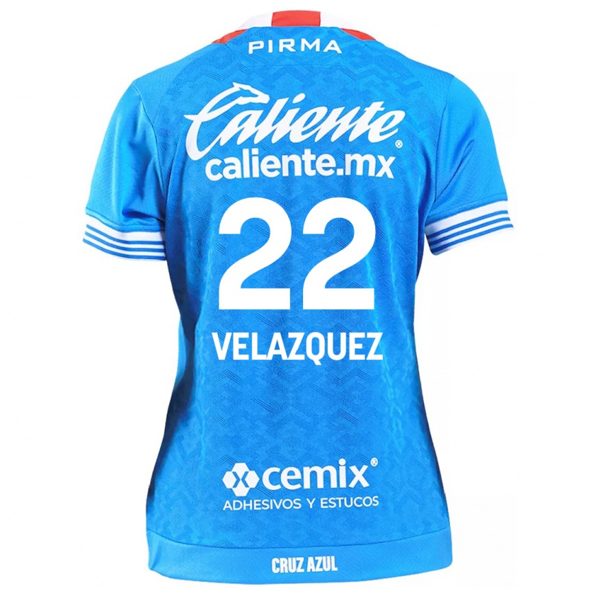 Men Football Hireri Velazquez #22 Sky Blue Home Jersey 2024/25 T-Shirt Australia