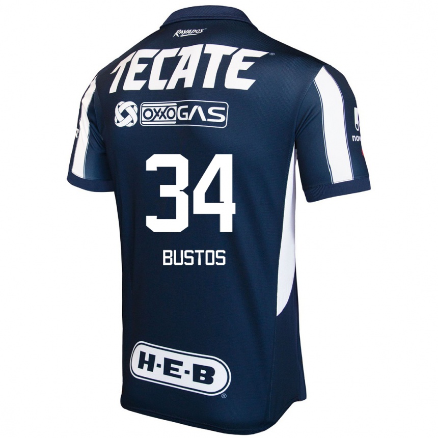 Men Football César Bustos #34 Blue Red White Home Jersey 2024/25 T-Shirt Australia