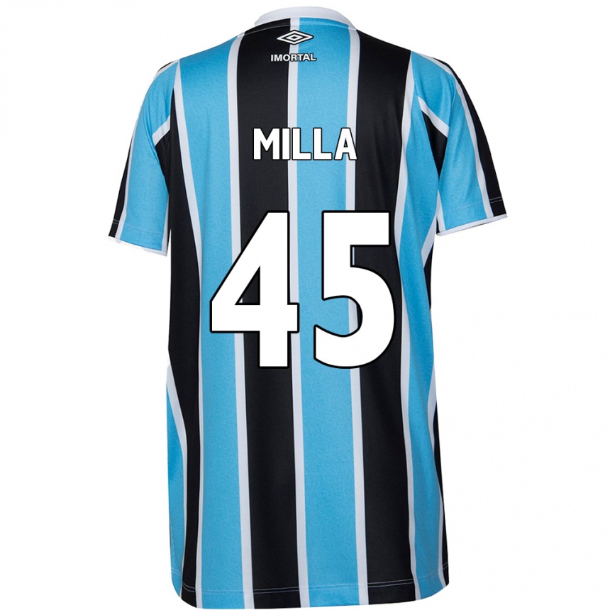 Men Football Lucas Milla #45 Blue Black White Home Jersey 2024/25 T-Shirt Australia