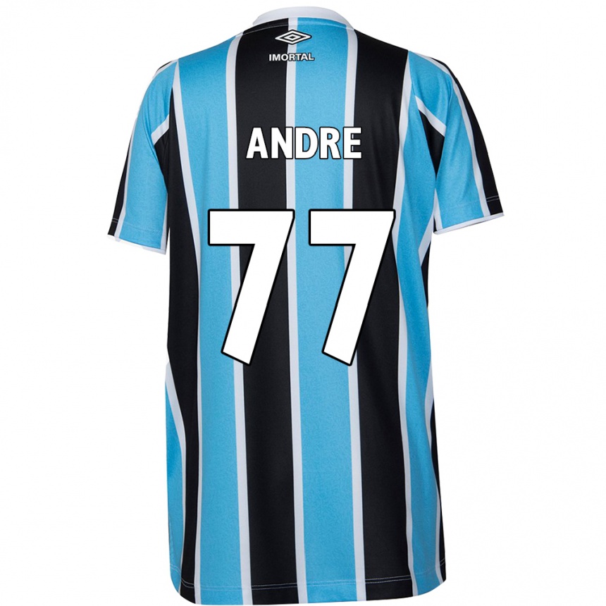 Men Football André #77 Blue Black White Home Jersey 2024/25 T-Shirt Australia