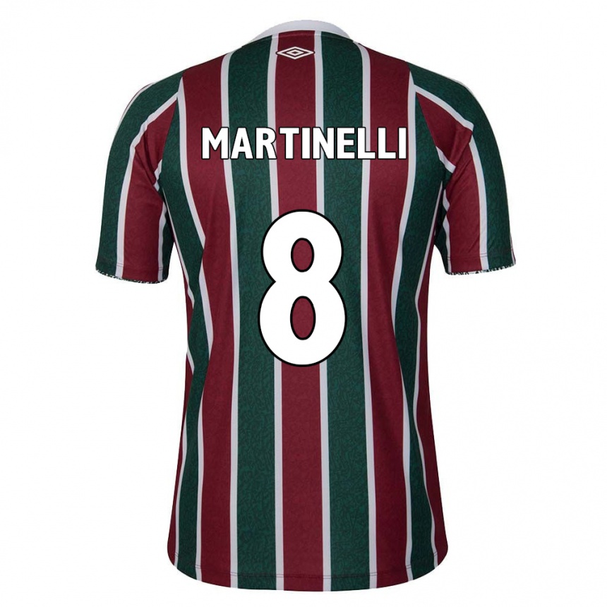 Men Football Martinelli #8 Green Maroon White Home Jersey 2024/25 T-Shirt Australia