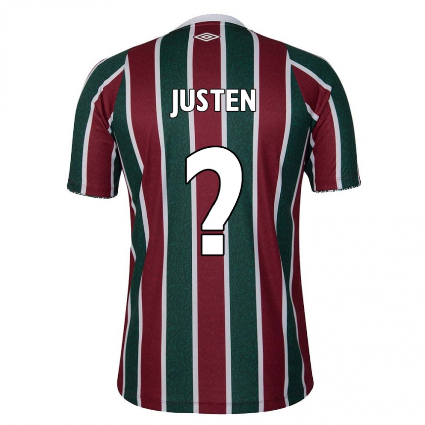 Men Football Justen #0 Green Maroon White Home Jersey 2024/25 T-Shirt Australia