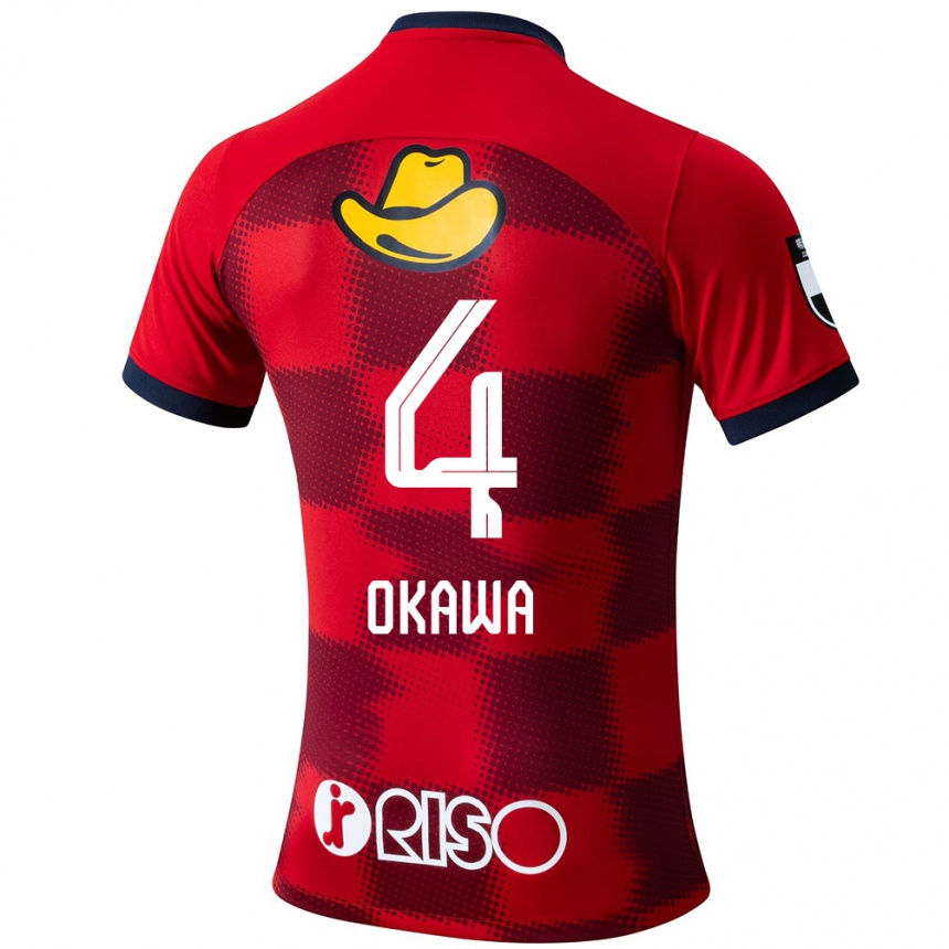 Men Football Yugo Okawa #4 Red Blue White Home Jersey 2024/25 T-Shirt Australia