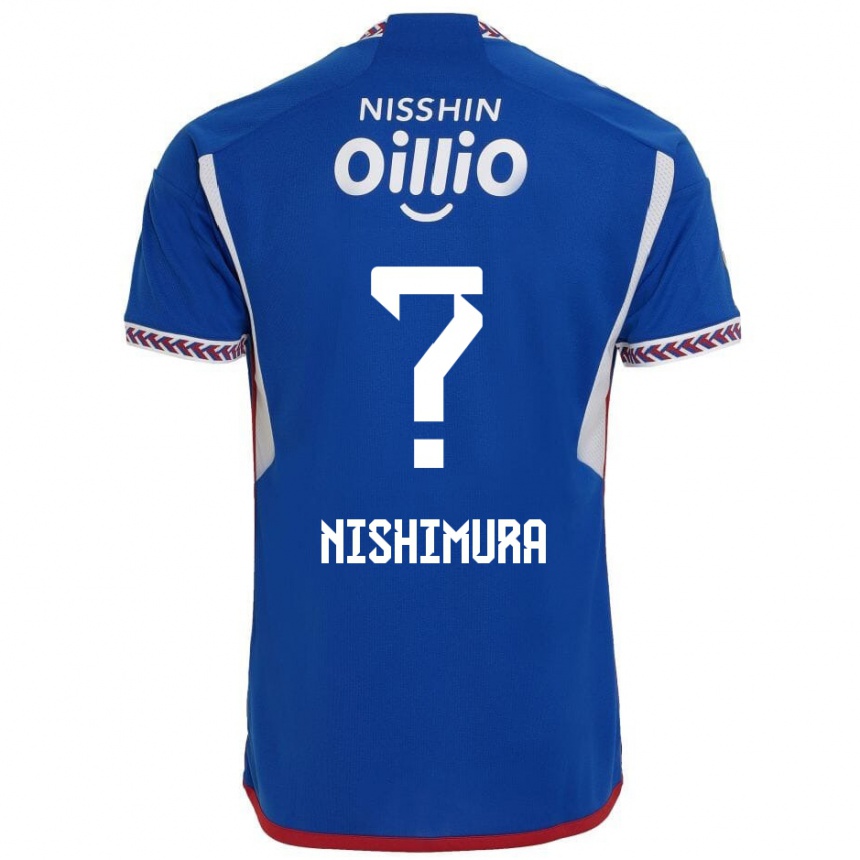 Men Football Takuma Nishimura #0 Blue White Red Home Jersey 2024/25 T-Shirt Australia