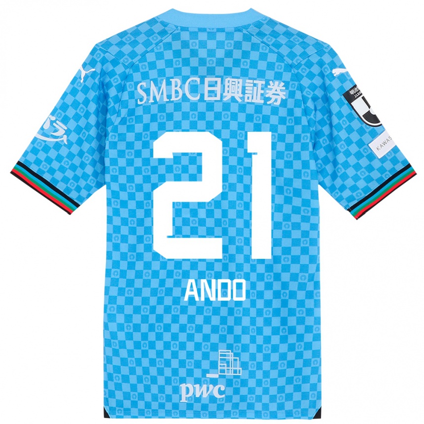 Men Football Shunsuke Ando #21 Azure Blue Home Jersey 2024/25 T-Shirt Australia