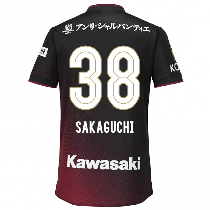 Men Football Yuki Sakaguchi #38 Black Red Home Jersey 2024/25 T-Shirt Australia