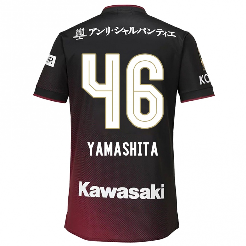 Men Football Hiroto Yamashita #46 Black Red Home Jersey 2024/25 T-Shirt Australia