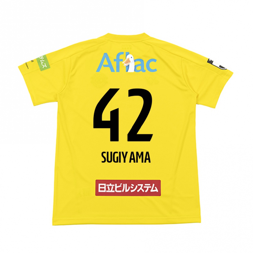 Men Football Shunnosuke Sugiyama #42 Yellow Black Home Jersey 2024/25 T-Shirt Australia