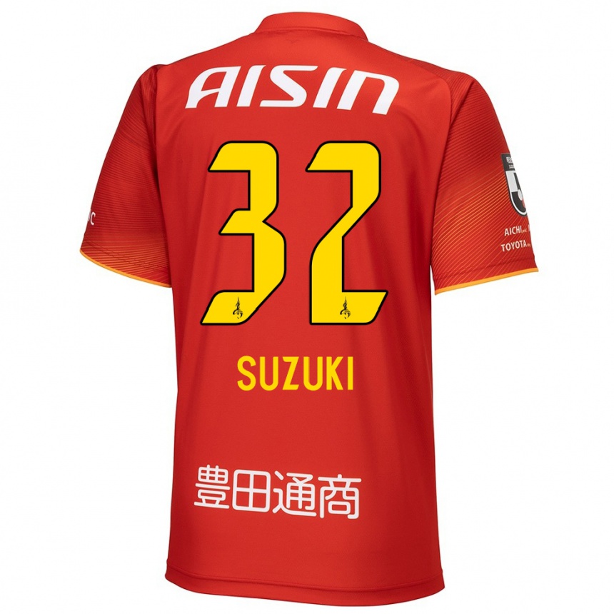 Men Football Haruto Suzuki #32 Red White Yellow Home Jersey 2024/25 T-Shirt Australia