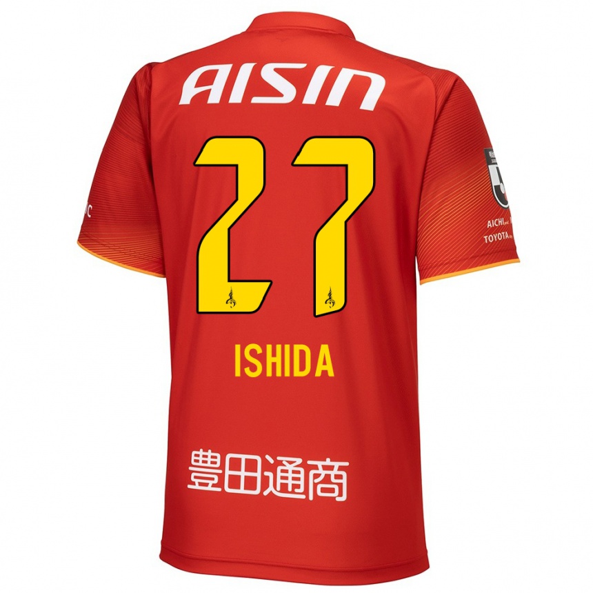 Men Football Kakeru Ishida #27 Red White Yellow Home Jersey 2024/25 T-Shirt Australia