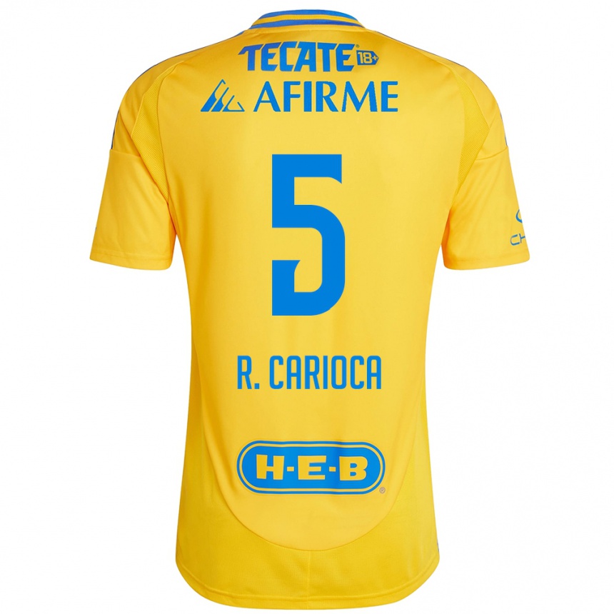 Men Football Rafael Carioca #5 Gold Yellow Home Jersey 2024/25 T-Shirt Australia