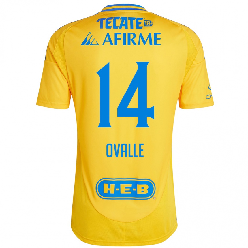 Men Football Lizbeth Ovalle #14 Gold Yellow Home Jersey 2024/25 T-Shirt Australia