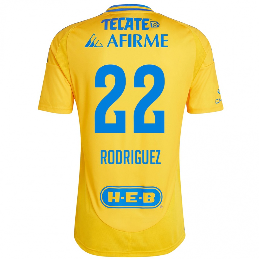 Men Football Anika Rodriguez #22 Gold Yellow Home Jersey 2024/25 T-Shirt Australia