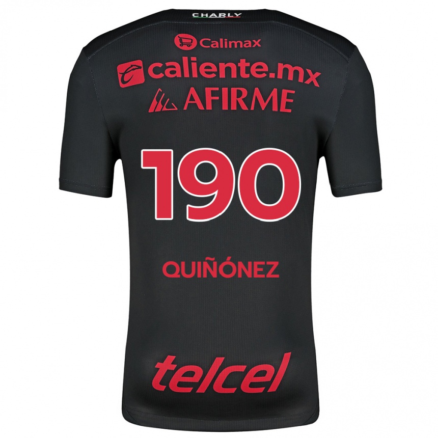 Men Football Martín Quiñónez #190 Black Red Home Jersey 2024/25 T-Shirt Australia