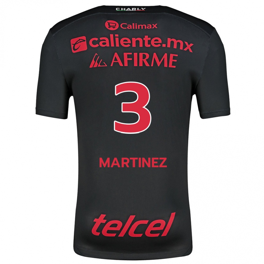 Men Football Nathaly Martínez #3 Black Red Home Jersey 2024/25 T-Shirt Australia