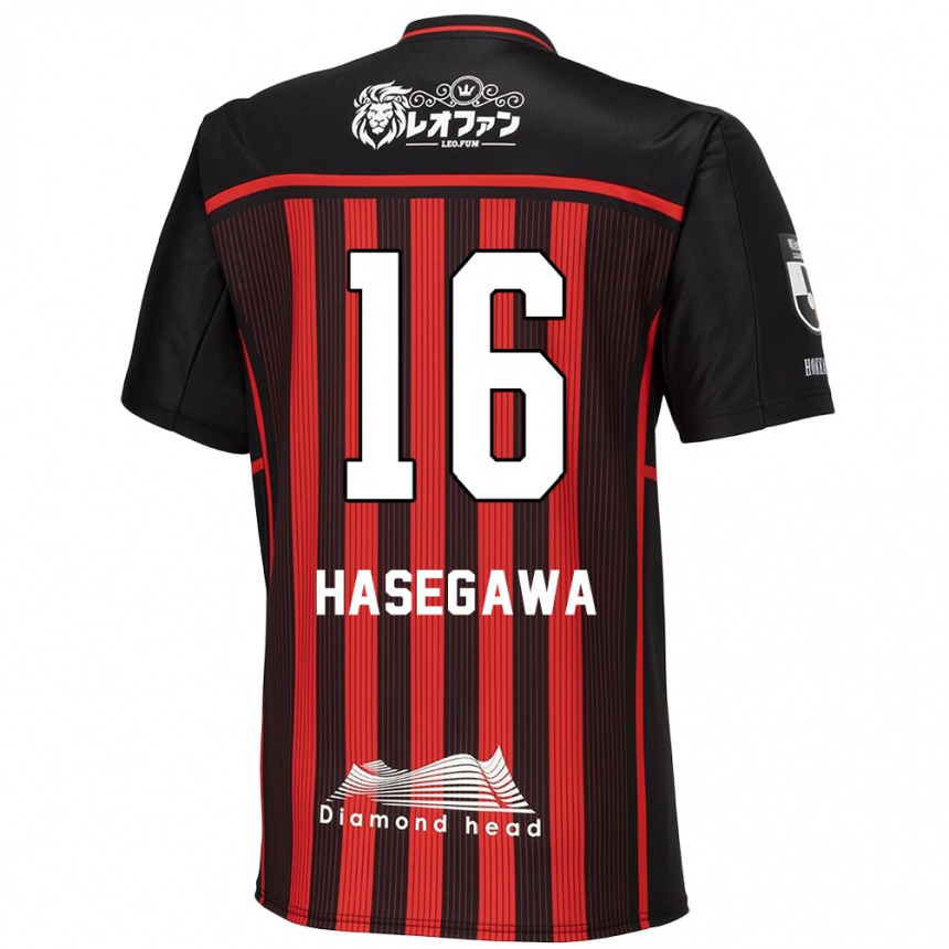 Men Football Tatsuya Hasegawa #16 Red Black Home Jersey 2024/25 T-Shirt Australia