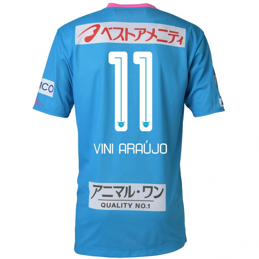 Men Football Vinícius Araújo #11 Blue Pink Home Jersey 2024/25 T-Shirt Australia