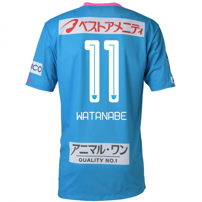 Men Football Shion Watanabe #11 Blue Pink Home Jersey 2024/25 T-Shirt Australia