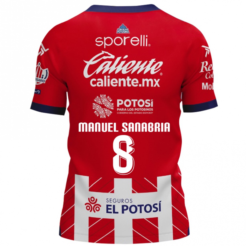 Men Football Juan Manuel Sanabria #8 Red White Home Jersey 2024/25 T-Shirt Australia