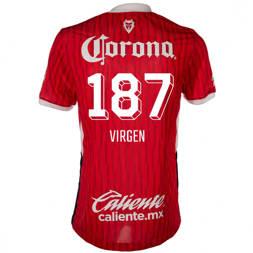 Men Football Oswaldo Virgen #187 Red White Home Jersey 2024/25 T-Shirt Australia