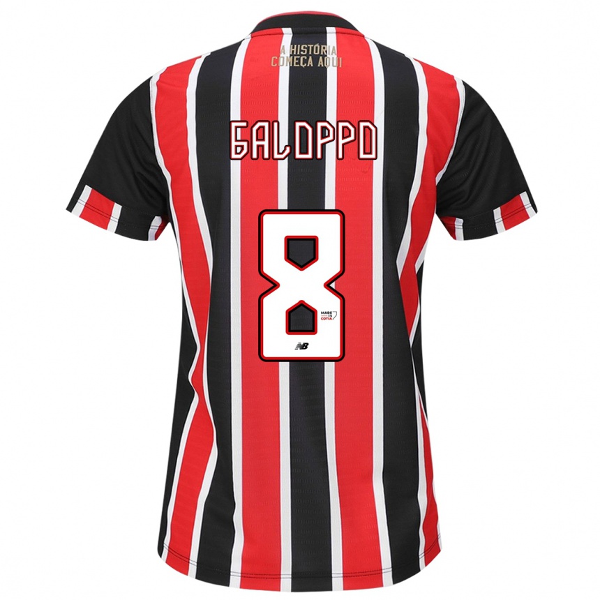 Men Football Giuliano Galoppo #8 Black Red White Away Jersey 2024/25 T-Shirt Australia