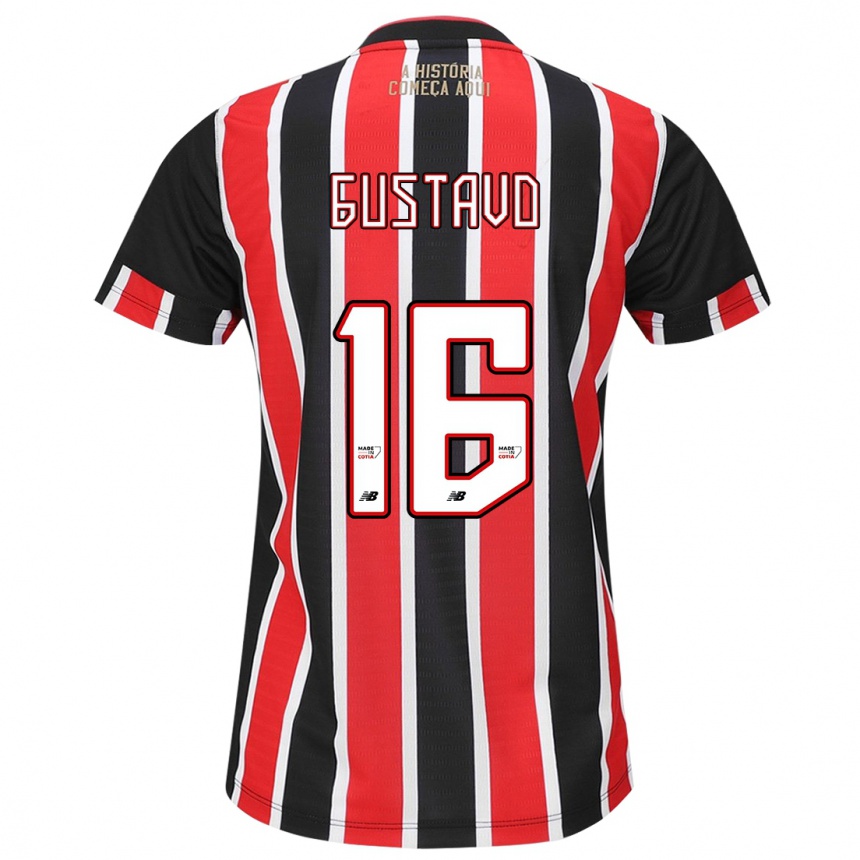 Men Football Luiz Gustavo #16 Black Red White Away Jersey 2024/25 T-Shirt Australia