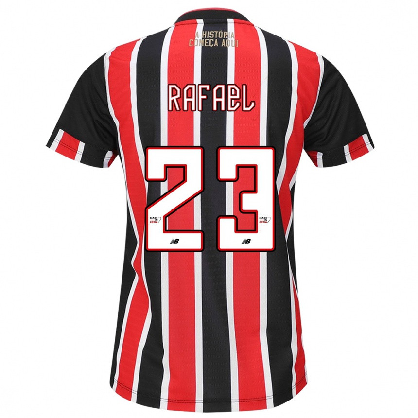 Men Football Rafael #23 Black Red White Away Jersey 2024/25 T-Shirt Australia