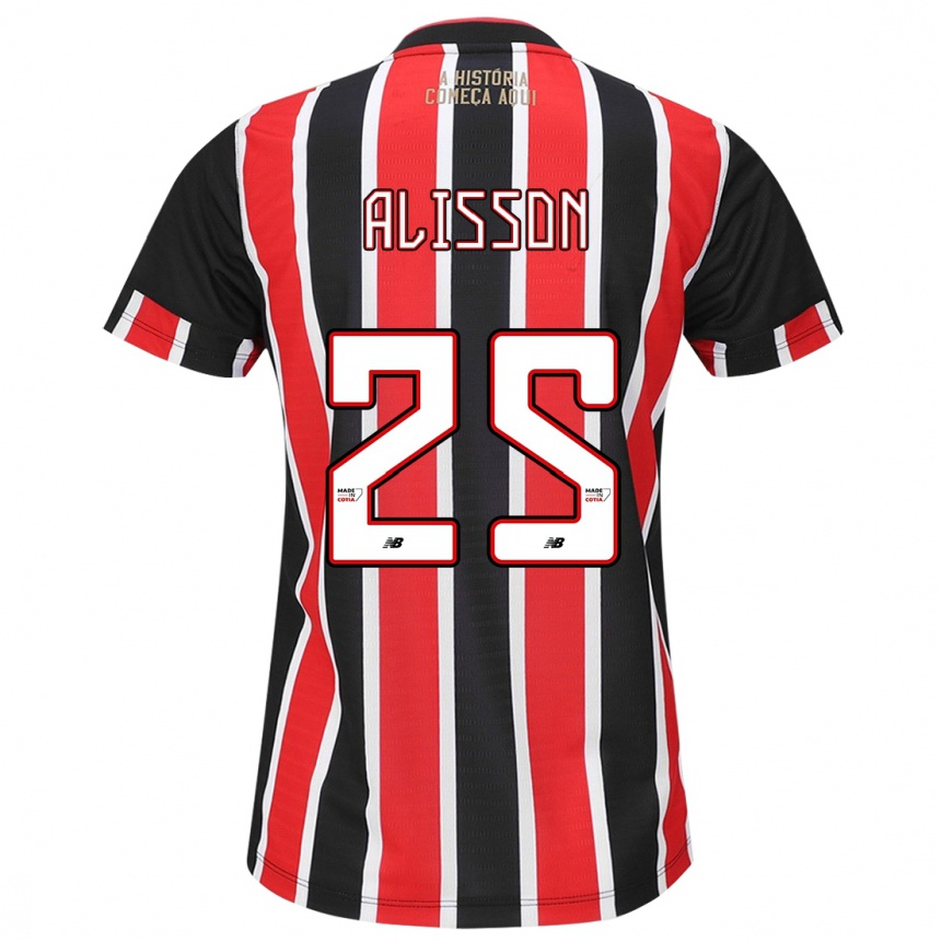 Men Football Alisson #25 Black Red White Away Jersey 2024/25 T-Shirt Australia