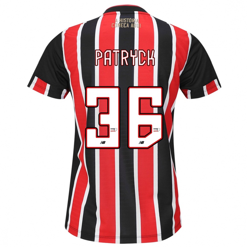 Men Football Patryck #36 Black Red White Away Jersey 2024/25 T-Shirt Australia