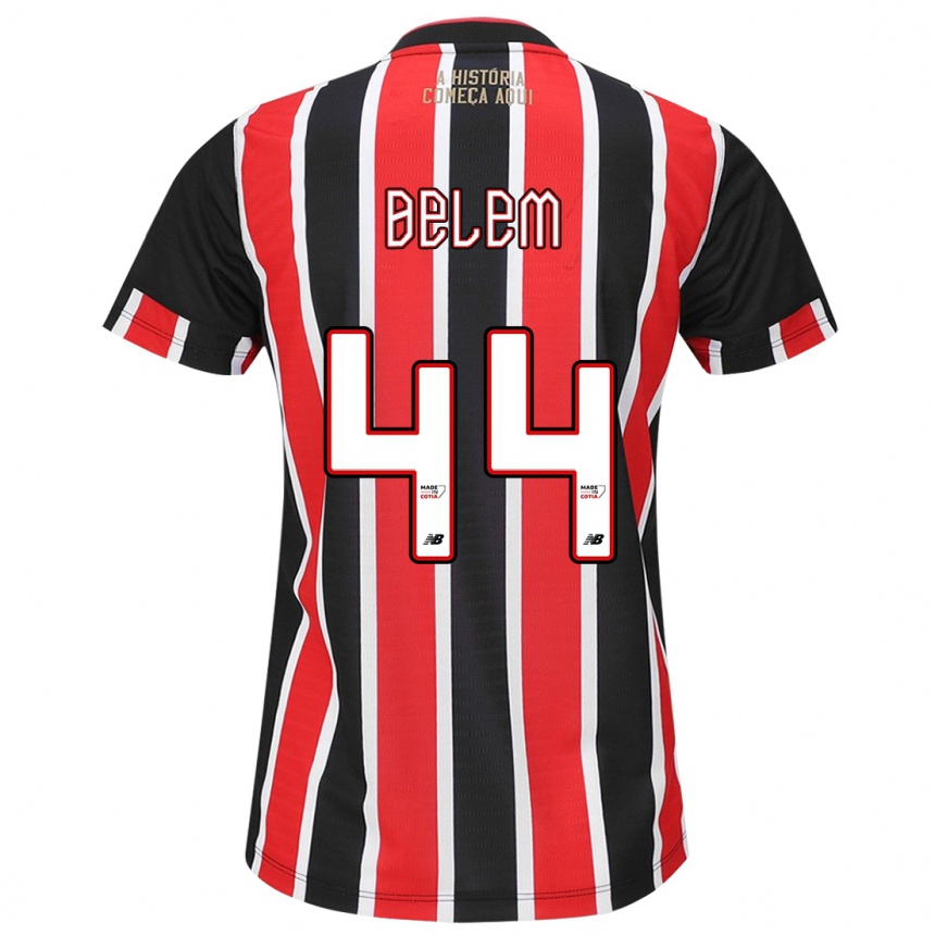 Men Football Matheus Belém #44 Black Red White Away Jersey 2024/25 T-Shirt Australia