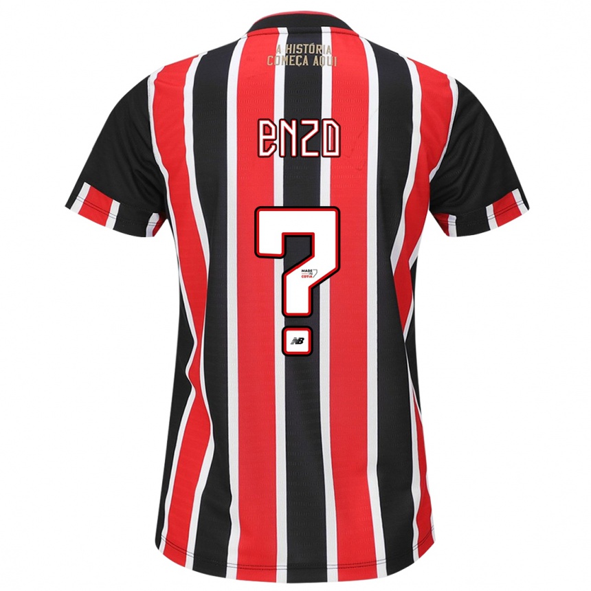 Men Football Enzo Thomaz #0 Black Red White Away Jersey 2024/25 T-Shirt Australia