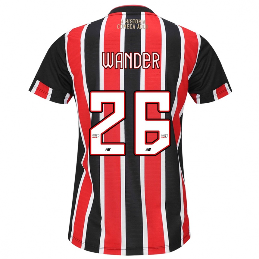 Men Football Talles Wander #26 Black Red White Away Jersey 2024/25 T-Shirt Australia