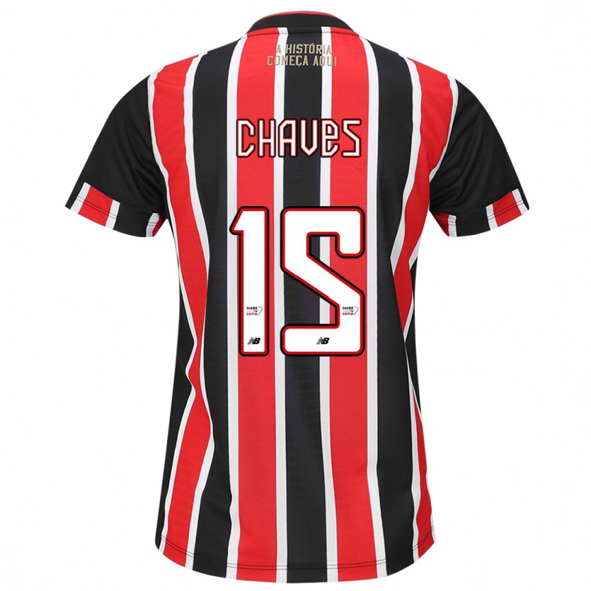 Men Football Carol Chaves #15 Black Red White Away Jersey 2024/25 T-Shirt Australia