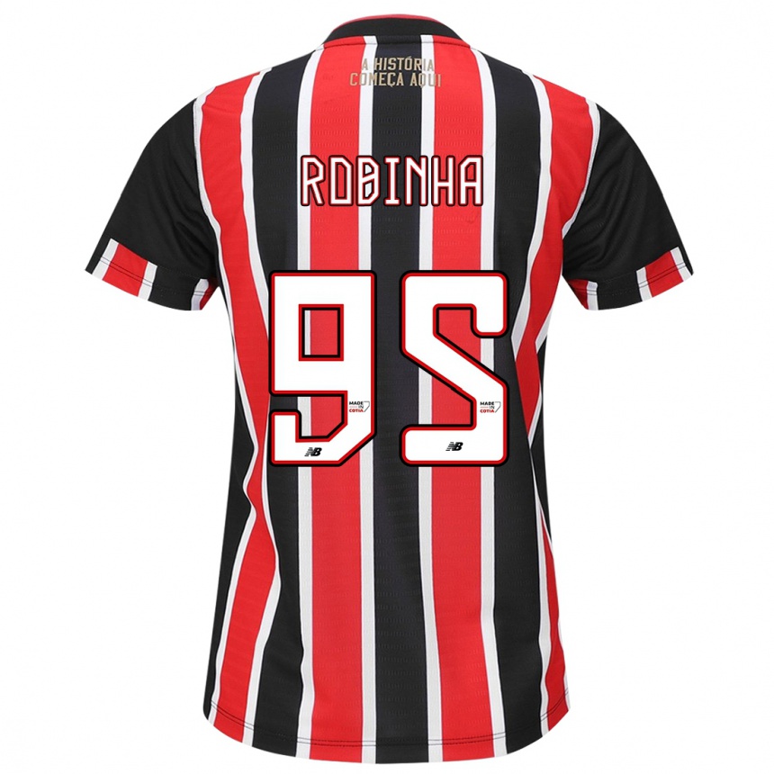 Men Football Robinha #95 Black Red White Away Jersey 2024/25 T-Shirt Australia