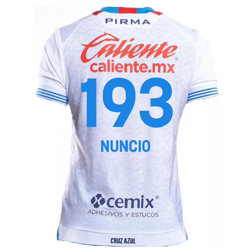 Men Football Jorge Nuncio #193 White Blue Away Jersey 2024/25 T-Shirt Australia