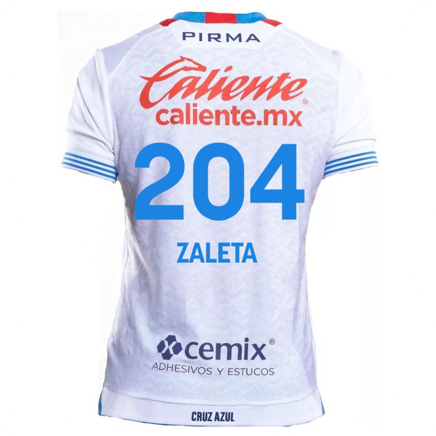 Men Football Mauro Zaleta #204 White Blue Away Jersey 2024/25 T-Shirt Australia