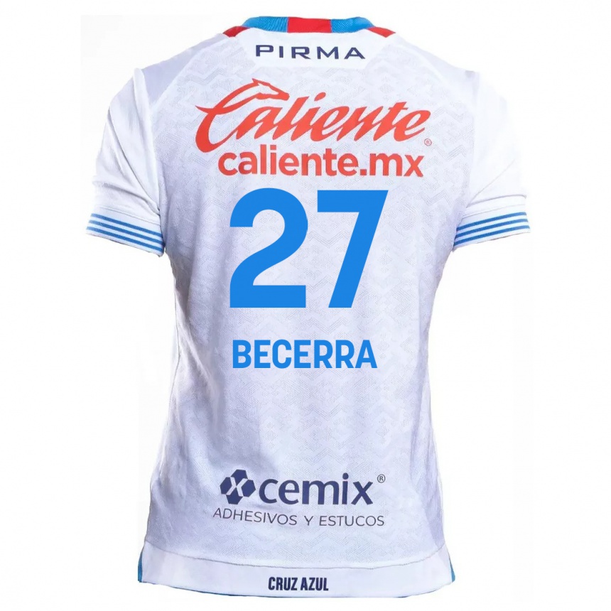 Men Football Ana Becerra #27 White Blue Away Jersey 2024/25 T-Shirt Australia