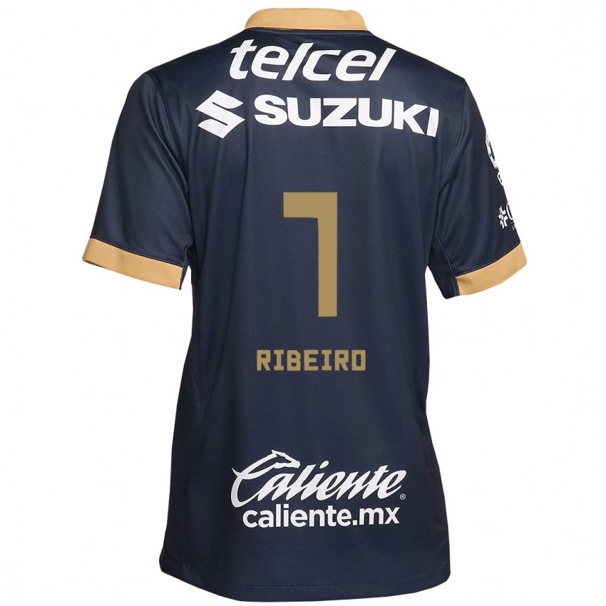 Men Football Stephanie Ribeiro #7 Obsidian Gold White Away Jersey 2024/25 T-Shirt Australia