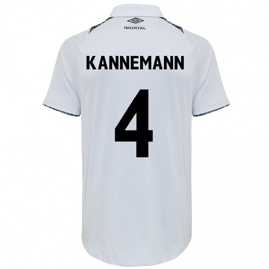 Men Football Walter Kannemann #4 White Blue Away Jersey 2024/25 T-Shirt Australia