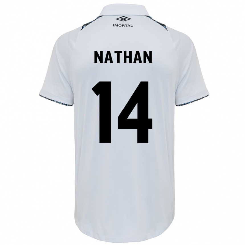 Men Football Nathan #14 White Blue Away Jersey 2024/25 T-Shirt Australia