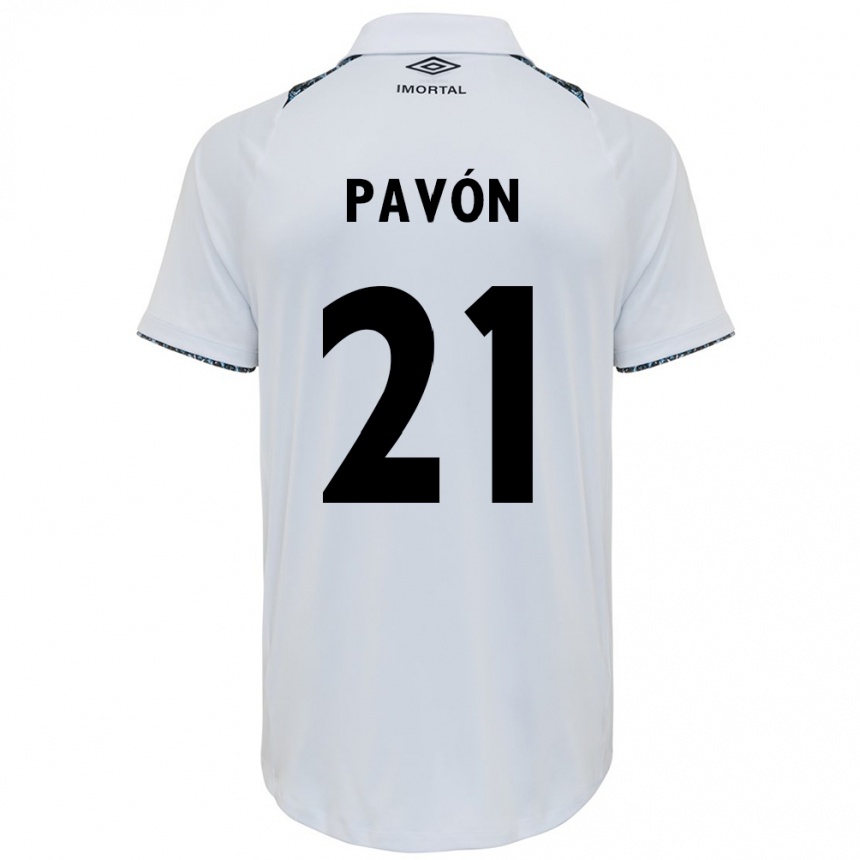 Men Football Cristian Pavón #21 White Blue Away Jersey 2024/25 T-Shirt Australia