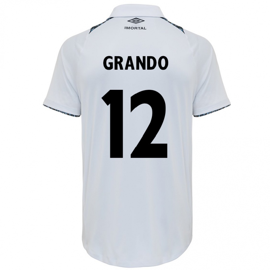 Men Football Gabriel Grando #12 White Blue Away Jersey 2024/25 T-Shirt Australia