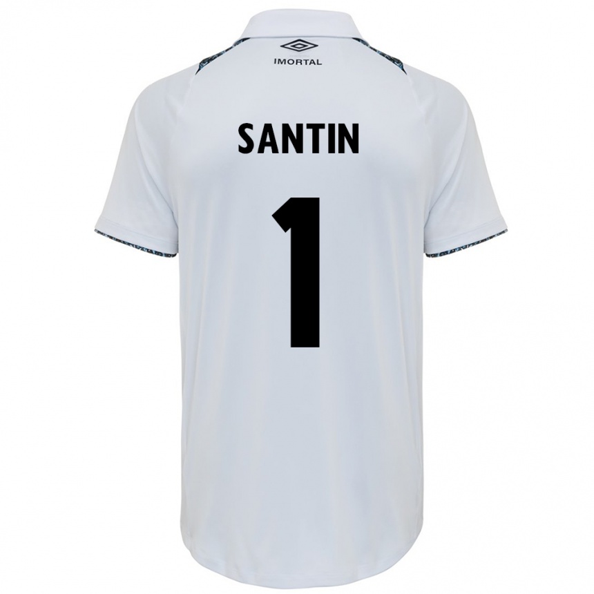 Men Football Duda Santin #1 White Blue Away Jersey 2024/25 T-Shirt Australia