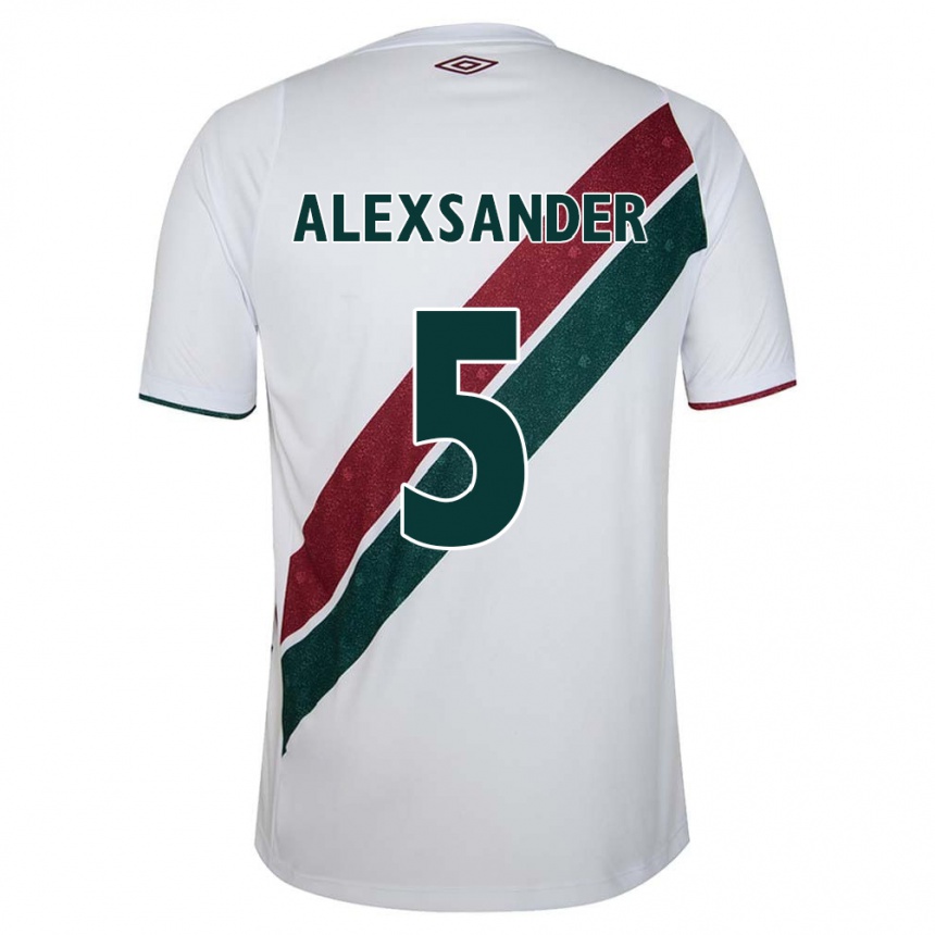 Men Football Alexsander #5 White Green Maroon Away Jersey 2024/25 T-Shirt Australia