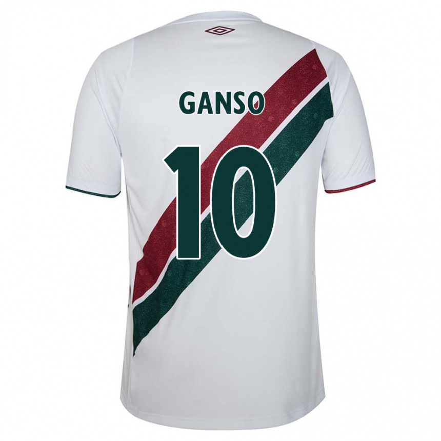 Men Football Ganso #10 White Green Maroon Away Jersey 2024/25 T-Shirt Australia