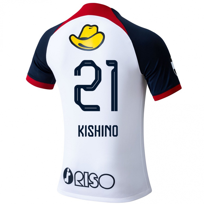 Men Football Eita Kishino #21 White Blue Red Away Jersey 2024/25 T-Shirt Australia