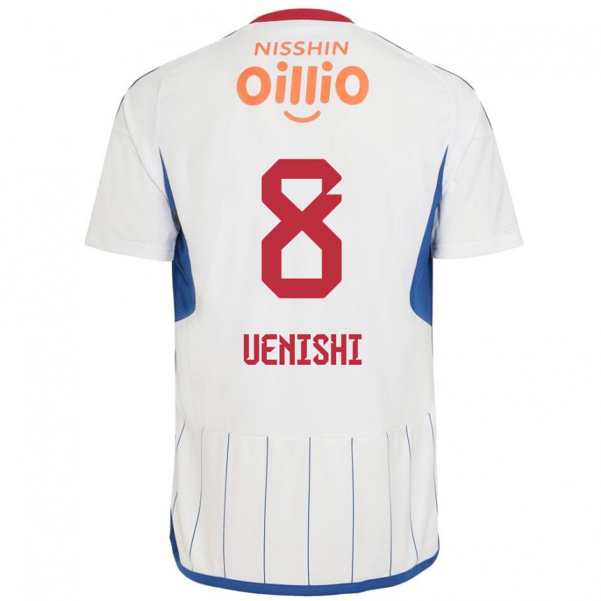 Men Football Haruki Uenishi #8 White Blue Red Away Jersey 2024/25 T-Shirt Australia