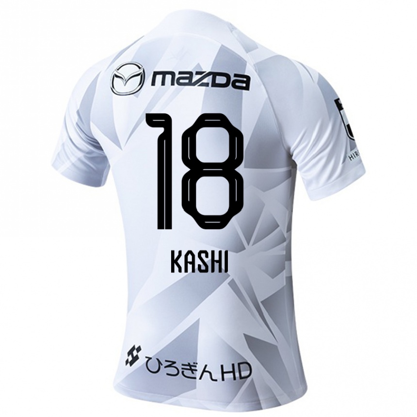 Men Football Yoshifumi Kashiwa #18 White Grey Black Away Jersey 2024/25 T-Shirt Australia