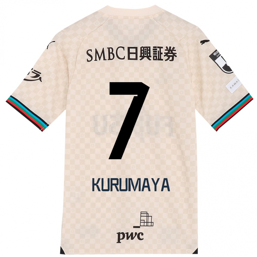 Men Football Shintaro Kurumaya #7 White Gray Away Jersey 2024/25 T-Shirt Australia